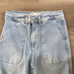 Zara Sky Blue High-Waisted Jeans